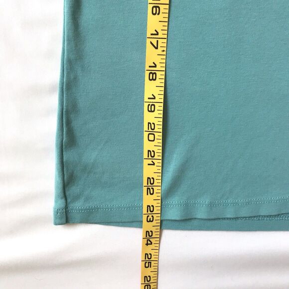 J Jill Shirt Top Women Medium Blue Luxe Supima Elbow Sleeve V Neck Normcore EUC - Picture 7 of 8